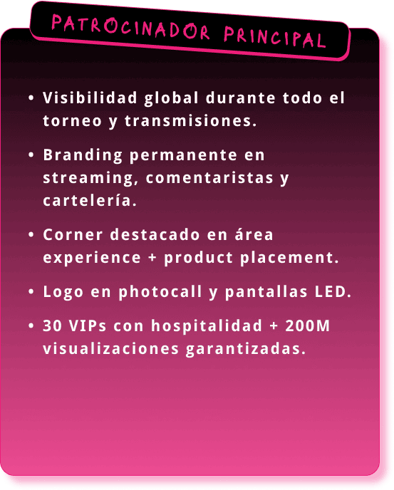 Patrocinador Principal - La carrera del año